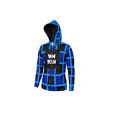 Carrés Couleur: Hoodie: Blueberry Blue Black