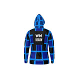 Carrés Couleur: Hoodie: Blueberry Blue Black