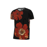 Fleurs pour vous:Fleurs flottantes:Cut And Sew All Over Print T Shirt:Black