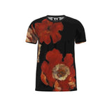 Fleurs pour vous:Fleurs flottantes:Cut And Sew All Over Print T Shirt:Black